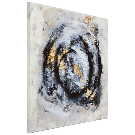 Empire Art Direct Arte De Crystallus 36" x 36" Cosmic Swirl II Epoxy Wrapped Acrylic Crystal Shard Abstract Canvas Wall Art